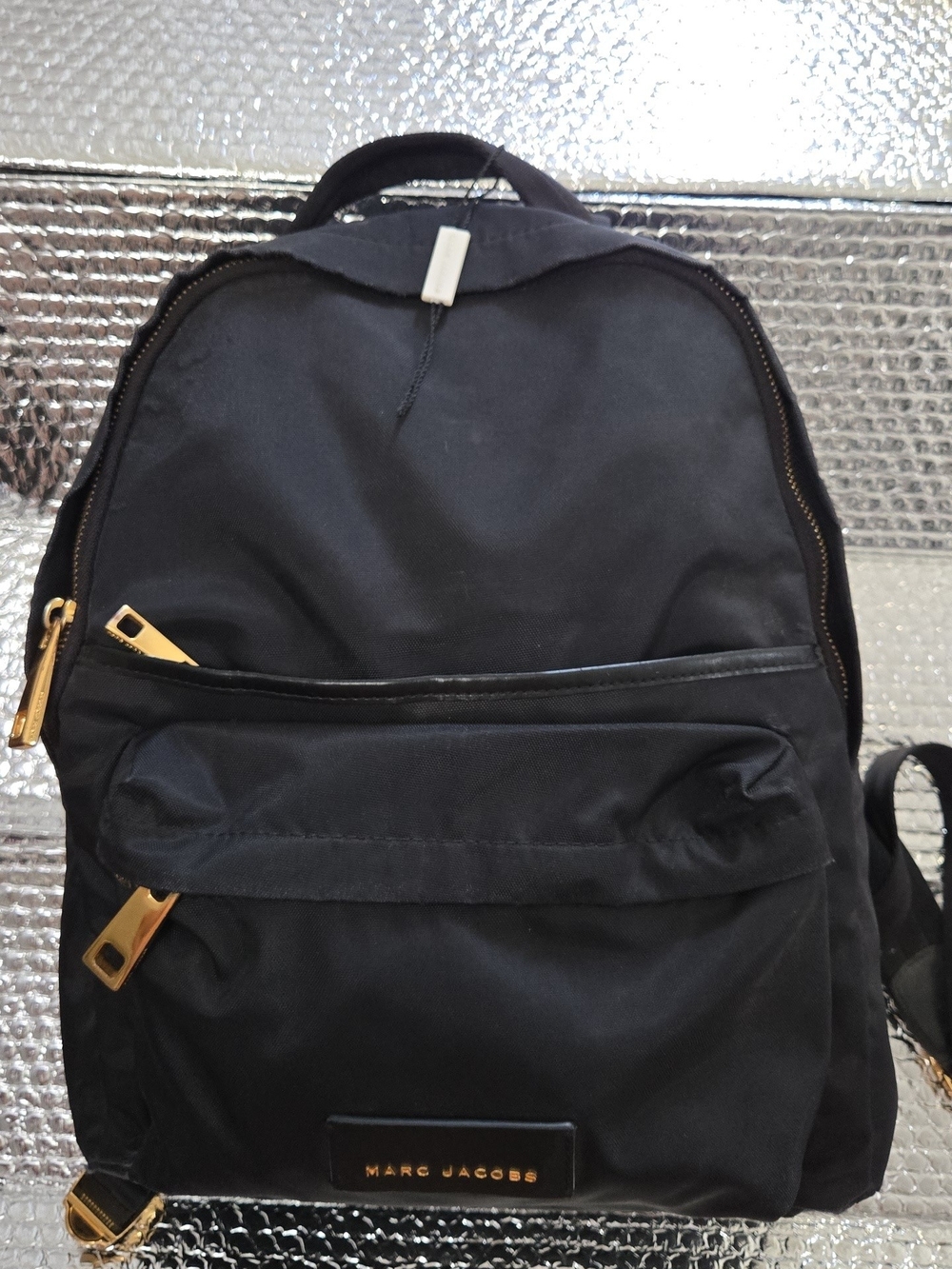 Marc Jacobs Black Nylon Backpack with Gold Hardware... 🎒